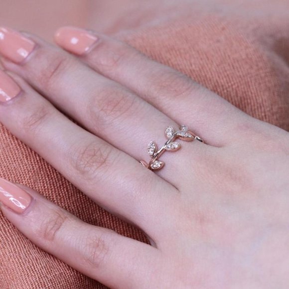 🎁Beautiful Leaf Fashion Simple Daily Ring for Women, MARR9237 - Picture 2 of 4